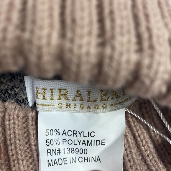 Shiraleah pink tiger print faux fur pom pom beanie hat NWT - Picture 2 of 3